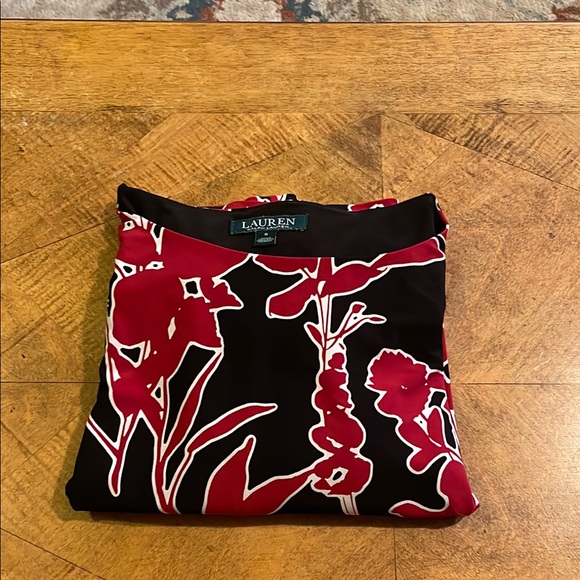 Lauren Ralph Lauren Black and Red Sheath Dress Crew Neck - Picture 15 of 15